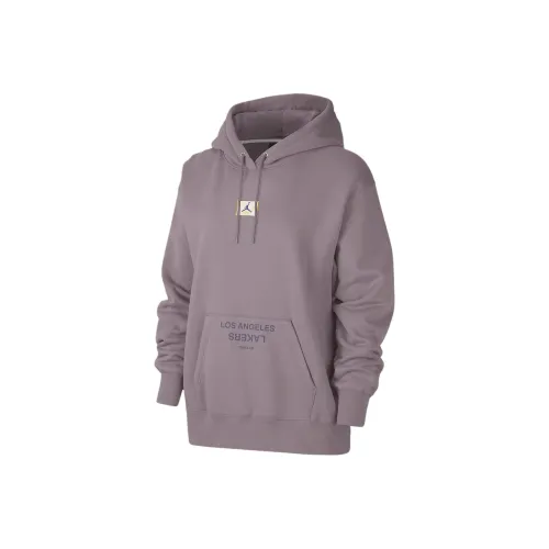 Джордан x NBA Los Angeles Lakers Flight Fleet Свитшот Женские Дымчато-лиловый Глубокий Виноградный Цвет