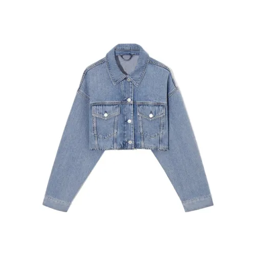 COS Светло-синий Женское короткое пальто