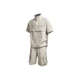 Комплект одежды (Бежевый топ + Бежевые штаны)