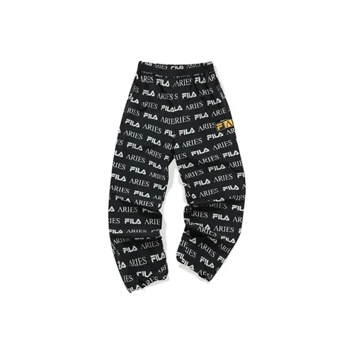 FILA FUSION ARIES Collaboration Collection Вязаные тренировочные брюки женские темно-черный