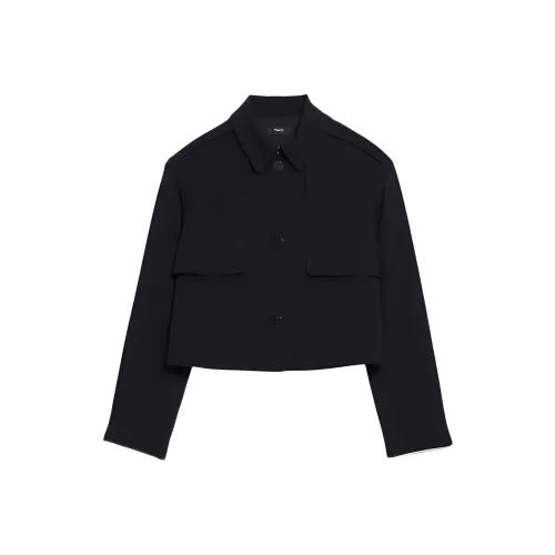 Theory Черное женское короткое пальто