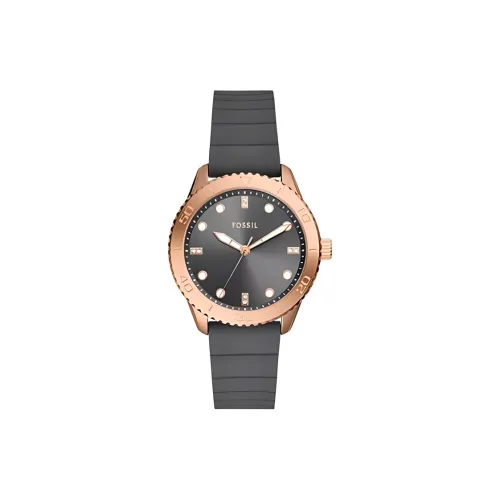 FOSSIL Наручные часы Кварцевый механизм Силиконовый ремешок 38 мм Черный циферблат Мужские часы