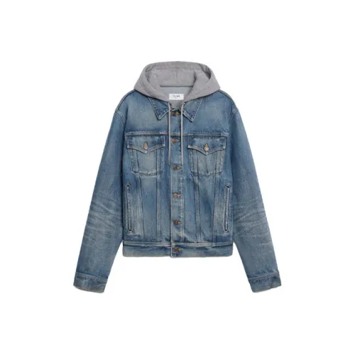 CELINE Denim Jacket Women's Washed Blue CELINE Деним Куртка Женская Выстиранный Синий