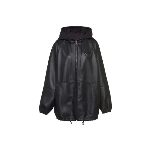 PRADA Черные Женские Кожаные Куртки