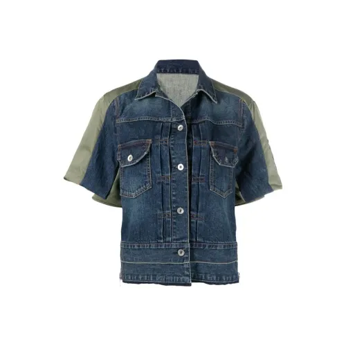 sacai Синий Женские Джинсовые Куртки