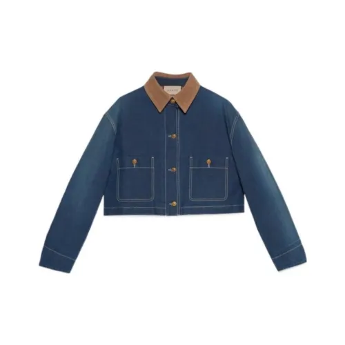 GUCCI FW22 Denim Jacket Women's Blue GUCCI FW22 Деним Куртка Женская Синяя