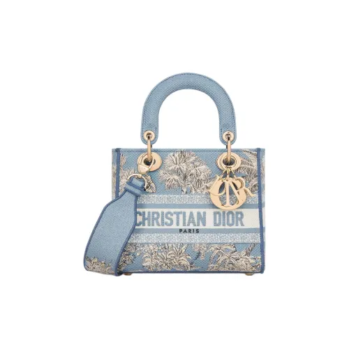 DIOR LADY D LiteDioriviera Хлопок Сумка Маленькая Женская Синяя