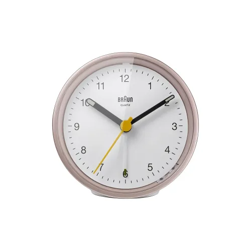BRAUN Кварцевый механизм пластик будильник унисекс белый