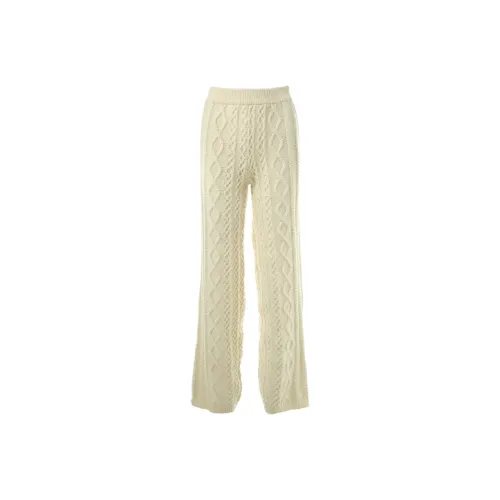 Gyokuu Прямой крой Утолщенные Брюки Женские Молочно-белые