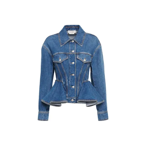 Alexander McQueen Синие Женские Джинсовые Куртки