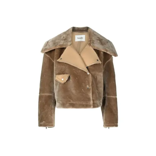 NANUSHKA Карамельно-коричневый Женское короткое пальто