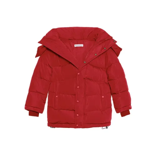 Balenciaga Хлопковый пуховик свободный крой женский красный