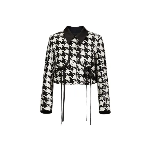 FLONAKED Укороченное пальто женское черно-белое