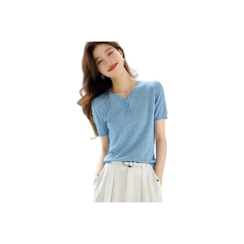 Mo Han Yi Mei Трикотаж Женский Небесно-Синий