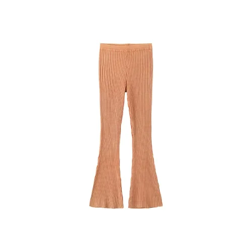 CUBIC Расклешенные штаны Повседневные брюки Женские Охра Апельсин