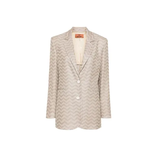 MISSONI FW23 Бизнес-костюм Пальто Женское Бежевый