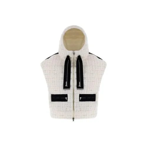 HERNO Без рукавов Glam Твид And Ecoage Куртка Жилет Женская Белая