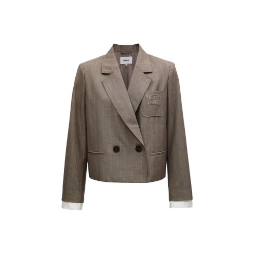 Only HF1 Lili Коричневая клетка Женские офисные костюмы