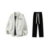 Комплект одежды (Абрикосовая куртка + Черные повседневные штаны)