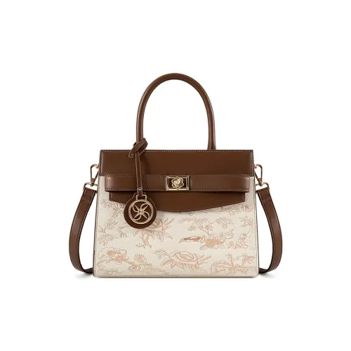 Vigno Сумка из синтетической кожи одно плечо через плечо женская коричневый белый