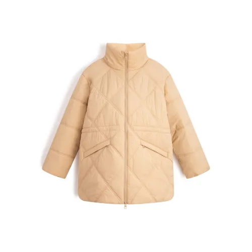 Calvin Klein Хлопковый пуховик женский цвет слоновой кости