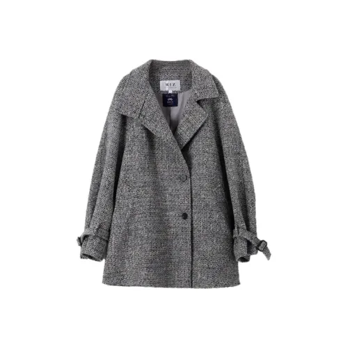 RIZ OUZH Пальто Женское Черное Серое