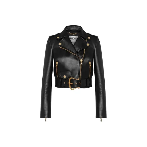 MOSCHINO Черные Женские Кожаные Куртки