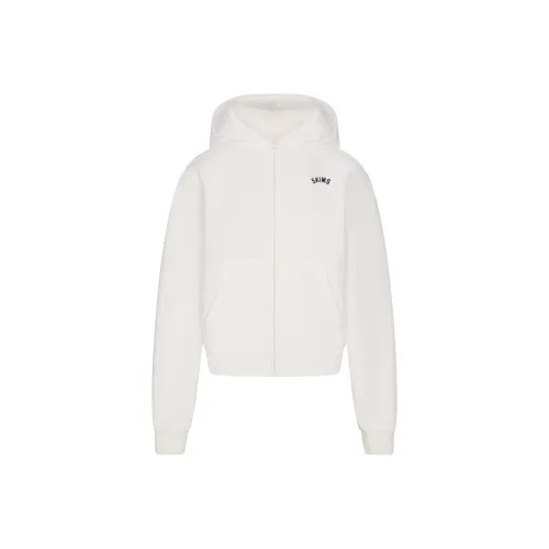 SKIMS SS25 Cotton Fleece Classic ZIP UP Hoodie Sweatshirt Women's Marble Graphic Marble Pattern