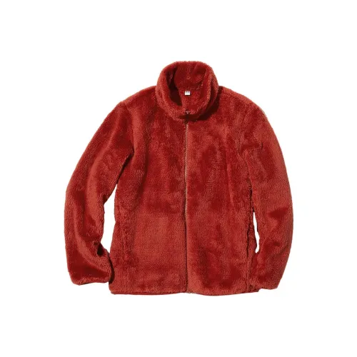 UNIQLO Бархат Feel Пальто Женское Кораллово-красное