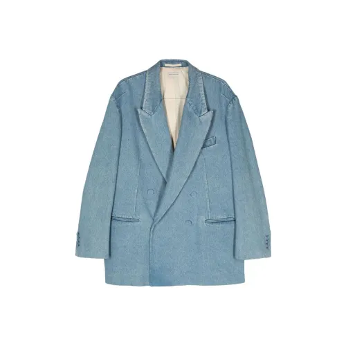 DRIES VAN NOTEN SS24 Бизнес Костюм Пальто Женское Светло-Синий