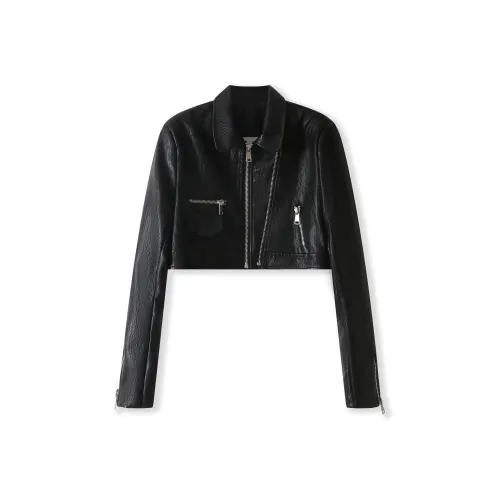 NORA.LOU Черная Женская Кожаная Куртка