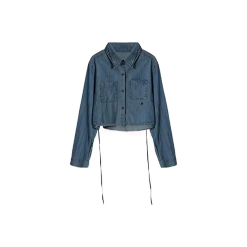 QIUROUYAO Toca Синий Женский Короткий Пальто