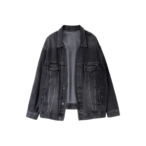 SOON FLOWER Джинсовая куртка Женская Черная Серый