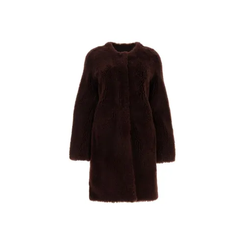 Yves Salomon Пальто Женское Коричневое