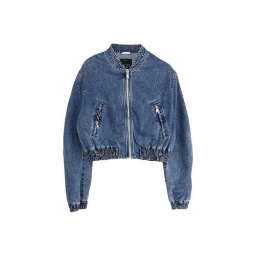 A21 Denim Jacket Women's Light Medium Blue