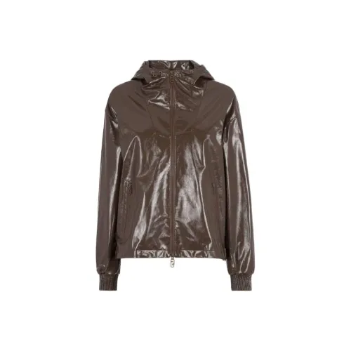 FENDI Коричневые Женские Кожаные Куртки