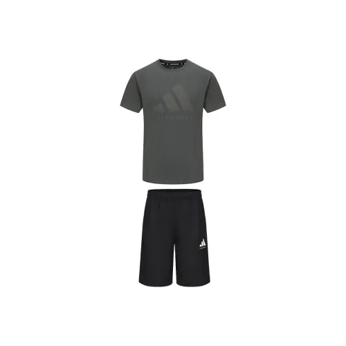 Adidas Taekwondo Повседневная Спортивная Одежда Унисекс Комплект Серый + Черный