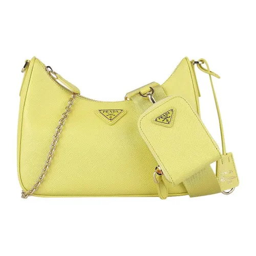 PRADA RE Edition Телячья кожа Сумка через плечо Женская Желтая