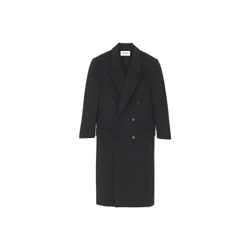 SAINT LAURENT Угольно-серое Женское Пальто