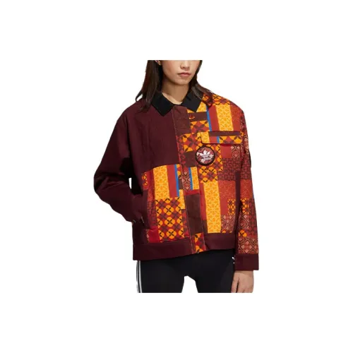 adidas originals Темно-красные женские объемные куртки (пуфы)