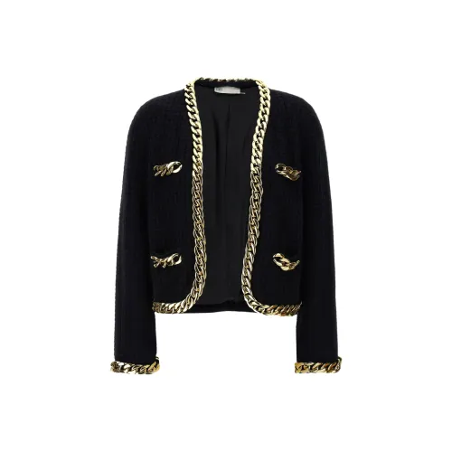 TORY BURCH Cropped Coat Women's Black Gold TORY BURCH Укороченное пальто женское черное золото