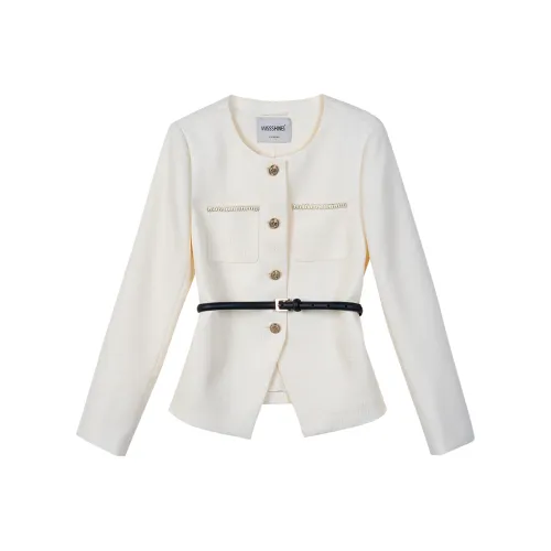 MISSSHINE Cropped Coat Women's Beige Apricot