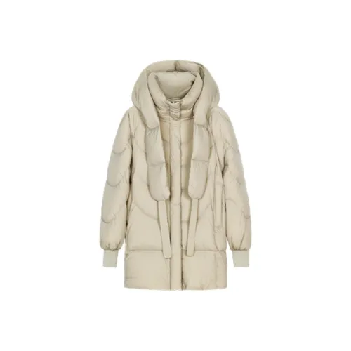 IT'Real Feather Robe с теплым флисом Пуховик Женский Светло-Серый