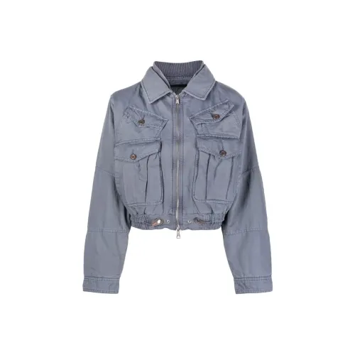 DIESEL Синий Серый Женский Короткий Пальто