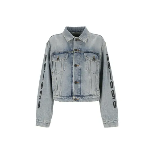 Balenciaga Denim Jacket Regular Fit Women's Blue