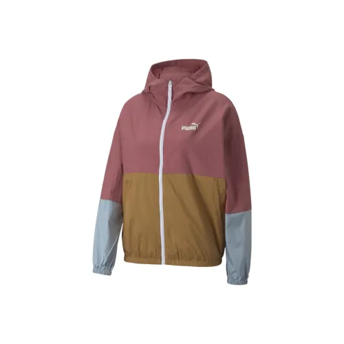 PUMA Colourblock С капюшоном WINDBREAKER Тренчкот Женские Розовый