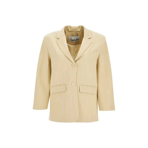 GANNI Бизнес-костюм женский бежевый