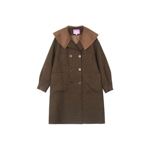 Omont Коричневая клетка Женское пальто