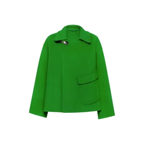 MEIYANG Травяной зеленый Женское короткое пальто