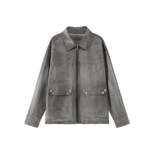 NO ONE ELSE Черно-серый Унисекс Короткое пальто